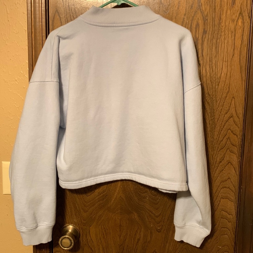 PINK Victoria's Secret Light Blue Half-Zip Sweatshirt - Picture 8 of 8